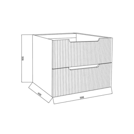 Dulap baie suspendat pentru lavoar 60 cm, cu riflaje rovere oro, Fluminia Malta [2]
