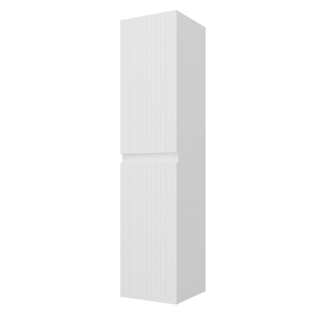 Dulap baie suspendat tip coloana 140 cm, 2 usi reversibile, cu front riflat, alb mat, Fluminia [1]