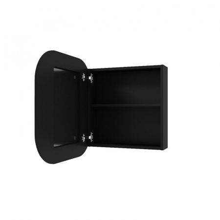 Dulap cu oglinda suspendat negru mat, 60 cm, usa soft close, un raft, Defra MO-RE [1]