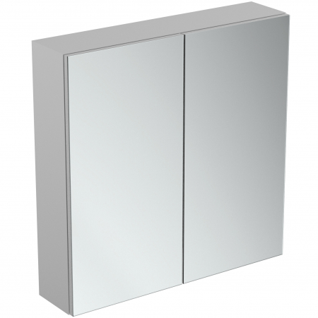 Dulapuri de baie suspendate - Dulap suspendat cu 2 usi si oglinda Ideal Standard Mirror&Light, 70 cm, gri mat