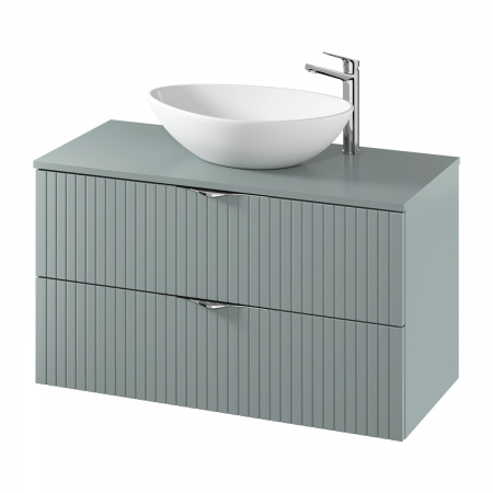 Mobilier pentru lavoar - Dulap baie suspendat 100 cm pentru lavoar, fiord mat, MDF, Cersanit Tirso