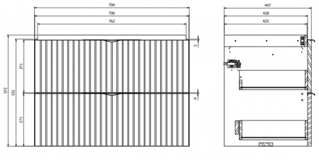Dulap baie suspendat 80 cm pentru lavoar, fiord mat, MDF, Cersanit Tirso [2]