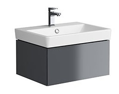 Dulap baie suspendat, 60 cm, pentru lavoar incastrabil, antracit, Cersanit Splendour Mobilier baie - Dulap baie suspendat, 60 cm, pentru lavoar incastrabil, antracit, Cersanit Splendour