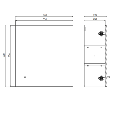 Dulap baie suspendat, cu usa, 60x56 cm, antracit, Cersanit Larga [1]