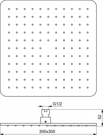 Palarie dus patrata Ideal Standard Idealrain Cube crom lucios 300x300 mm [1]