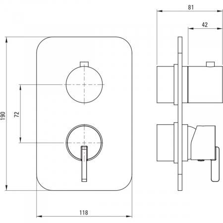 Capac pentru baterie cada, element extern BOX ascuns, crom, Deante Silia [1]