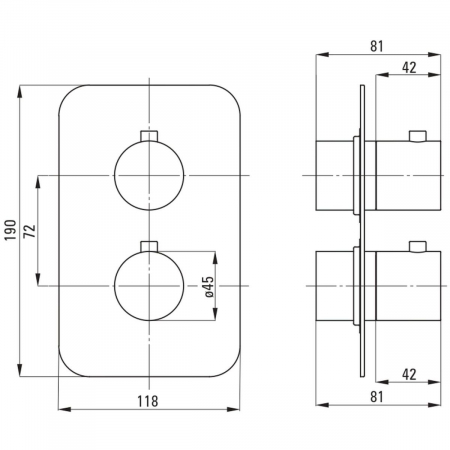 Capac pentru baterie cada cu termostat, element extern BOX, alb, Deante Therm [1]