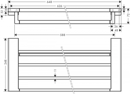 Etajera baie pentru prosoape, negru periat, Hansgrohe AddStoris 65 [1]