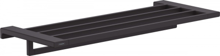 Cuiere si suport prosoape - Etajera baie pentru prosoape, negru mat, Hansgrohe AddStoris 65