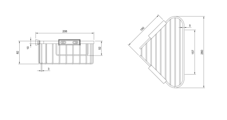 Etajera de colt 260x206x82mm, crom lucios, Villeroy & Boch Elements - Tender [2]