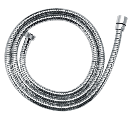 Pare, furtunuri și accesorii pentru duș - Furtun de dus anti-twist extensibil Inula, 150-200 cm, cu impletitura metalica si capat conic, crom