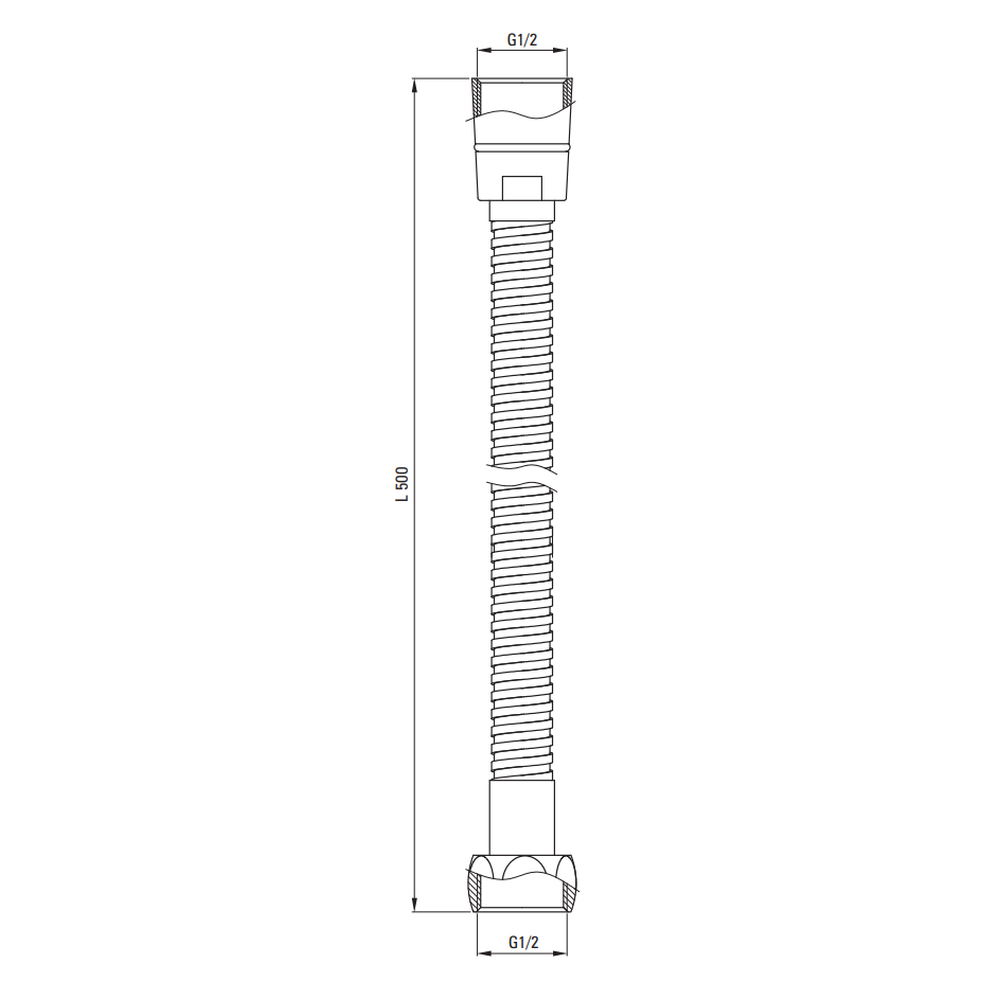 Furtun de racordare Deante pentru coloane de dus si seturi de dus, 50 cm, crom [1]