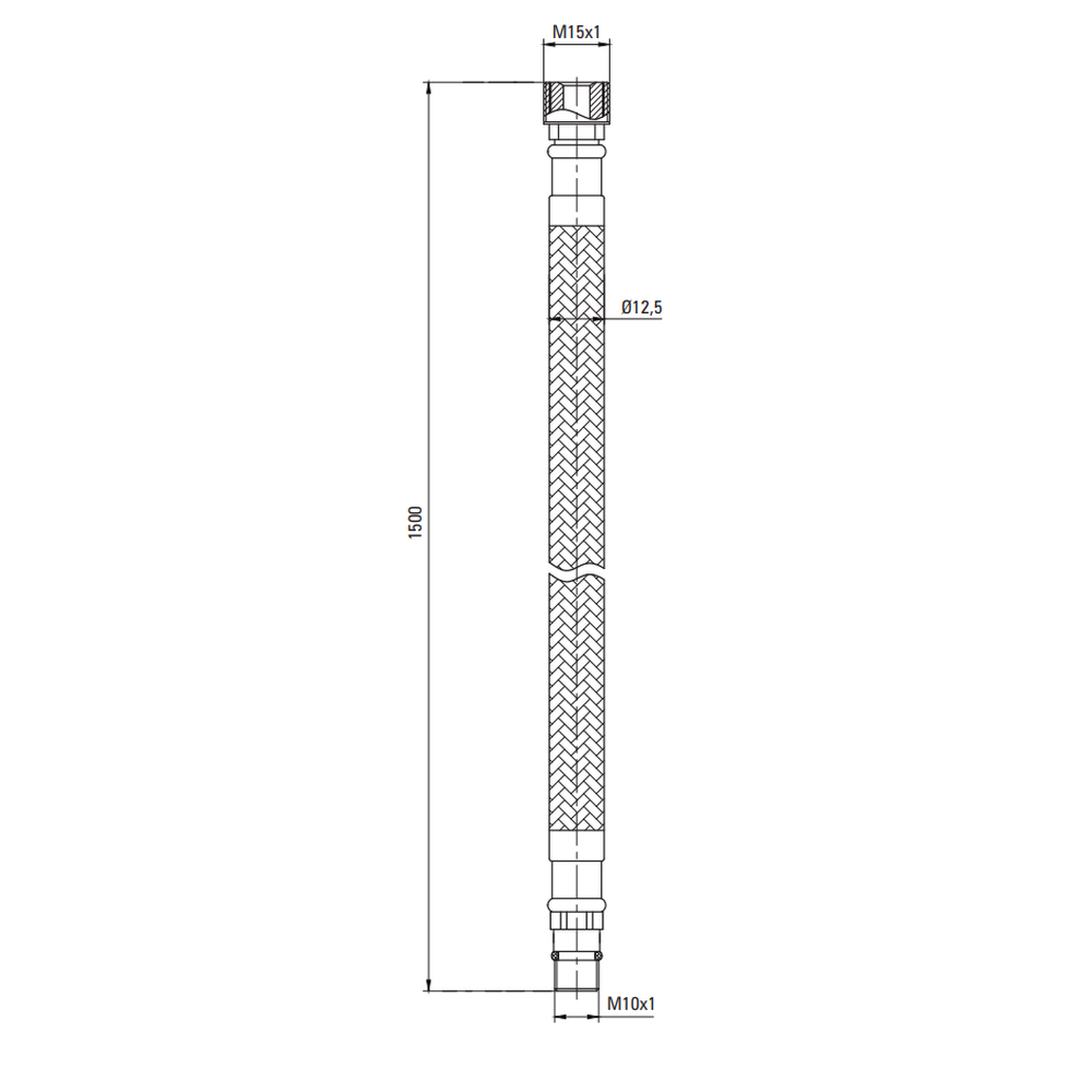 Furtun Deante pentru baterie bucatarie cu dus extractibil, 150 cm, nailon, gri [1]
