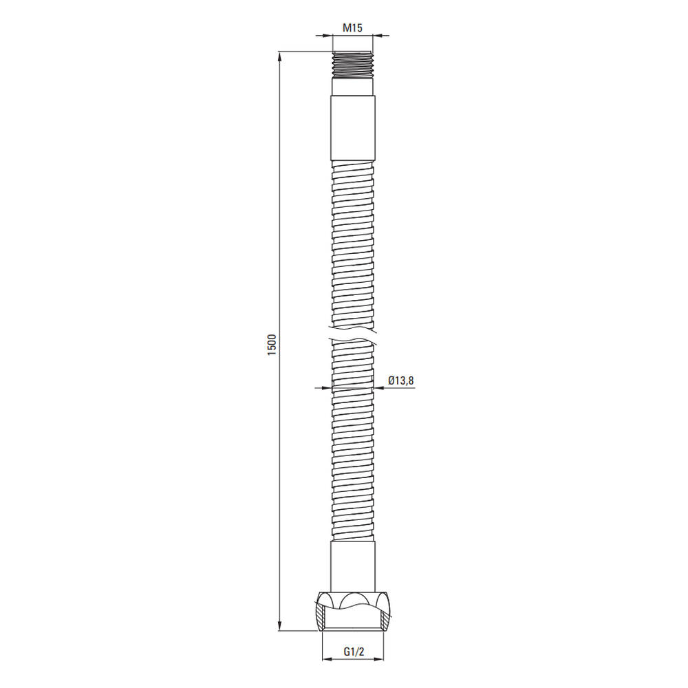 Furtun dus Deante pentru baterie cada cu 3 orificii, 150 cm, negru [1]