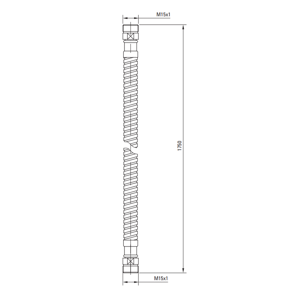 Furtun dus Deante pentru baterie cada cu 3 orificii, 170 cm [1]