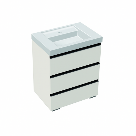 Seturi mobilier cu lavoar - Set mobilier cu lavoar inclus 70 cm, 3 sertare cu soft-close, gri deschis,  Kolpasan, Harmony