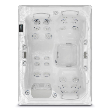 Minipiscina jacuzzi 3 persoane, alb-lucios, 32 jeturi hidromasaj, WiFi, sistem audio, 160 x 215 cm, Wellis Teide Life Deluxe [6]