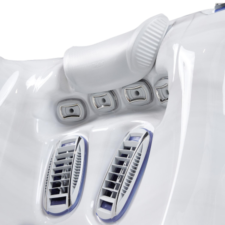 Minipiscina jacuzzi 3 persoane, alb-lucios, 32 jeturi hidromasaj, WiFi, sistem audio, sistem In line-WIS, unitate de control Gecko IN.YE-3, 160 × 215 cm, Wellis Teide Life Premium [15]