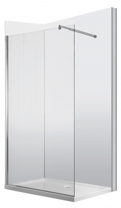 Set paravan dus walk-in 90x200 cm sticla securizata crom, Deante Abelia, cu rigola cu capac crom, iesire laterala, 700 mm, Cersanit Tako Slim [2]