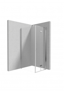 Cabine de dus simple - Cabina dus dreptunghiulara 80x90 cm, crom cu o usa batanta si un perete fix Deante Kerria Plus