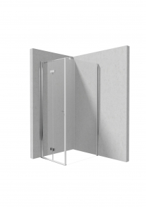 Cabina dus dreptunghiulara 80x90 cm, crom cu o usa batanta si un perete fix Deante Kerria Plus [1]