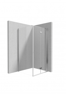 Cabina dus 100x140 cm crom cu perete fix si usa batanta Deante Kerria Plus [1]