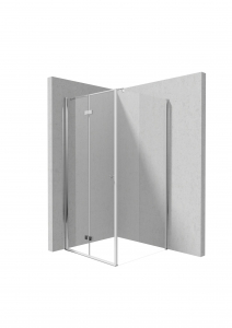 Cabine de dus simple - Cabina dus 100x110 cm crom cu perete fix si usa batanta Deante Kerria Plus