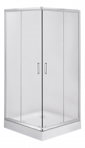 Cabine de dus simple - Cabina dus patrata 90x90 cm sticla brumata cu usi glisante Deante Funkia