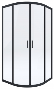 Cabine de dus simple - Cabina de dus semirotunda neagra 90x90 cm Deante Funkia