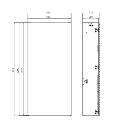Dulap baie, pentru cadru deschis toaleta 56x120.5 cm, atracit, Cersanit Larga [1]
