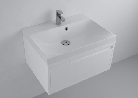 Obiecte sanitare - Lavoar incastrat din compozit, dreptunghiular, alb lucios, 61 x 46.4 cm, Foglia Modulo