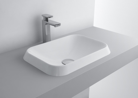 Lavoar pe blat, din compozit lucios, dreptunghiular, 45 x 32 cm, Foglia Opal [1]