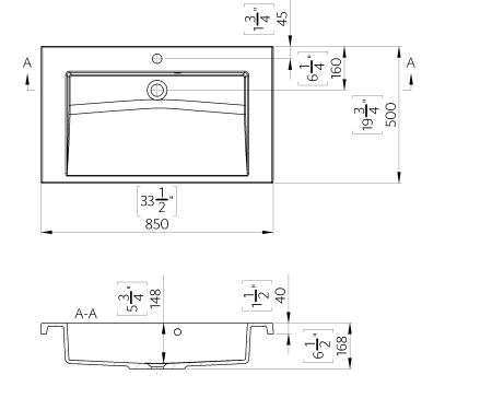 Lavoar incastrat Foglia Peggy, alb lucios, dreptunghiular, 85 x 50 cm [1]