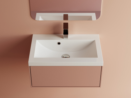 Chiuvete baie - Lavoar incastrat din compozit, dreptunghiular, alb lucios, 60 x 39 cm, Foglia Toscana