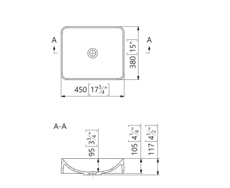 Lavoar pe blat Foglia Octavia din compozit, alb lucios, forma patrata, 45 x 38 cm [1]