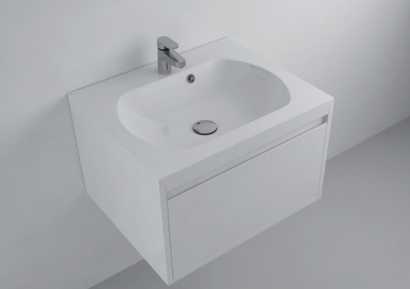 Obiecte sanitare - Lavoar incastrat  din compozit, 60 x 50 cm, alb lucios, dreptunghiular, Foglia Estella