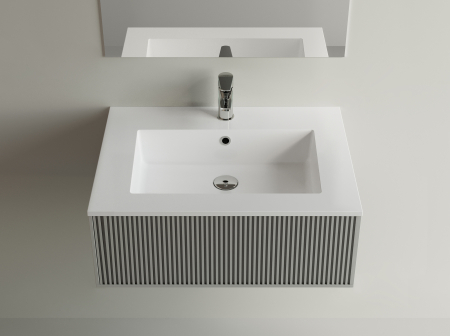 Obiecte sanitare - Lavoar incastrat Foglia Lauretta, alb, dreptunghiular, 70 x 50 cm