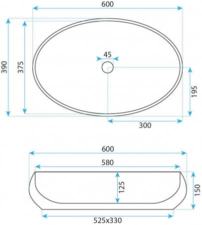 Lavoar 3D haxagon, pentru blat REA Maya 60 cm [5]