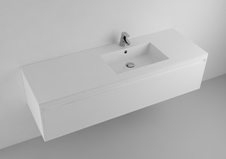 Obiecte sanitare - Lavoar încastrat Foglia Lauretta, alb lucios, dreptunghiular, 150 x 50 cm