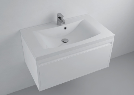 Obiecte sanitare - Lavoar incastrat Foglia Lucia, alb lucios, dreptunghiular, 80 x 48 cm