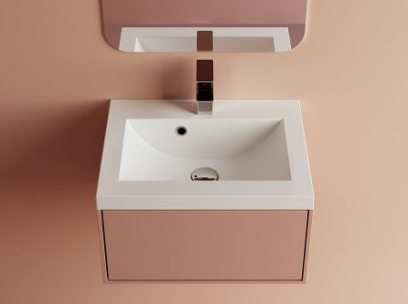 Chiuvete baie - Lavoar incastrat din compozit, dreptunghiular, alb lucios, 50 x 39 cm, Foglia Toscana