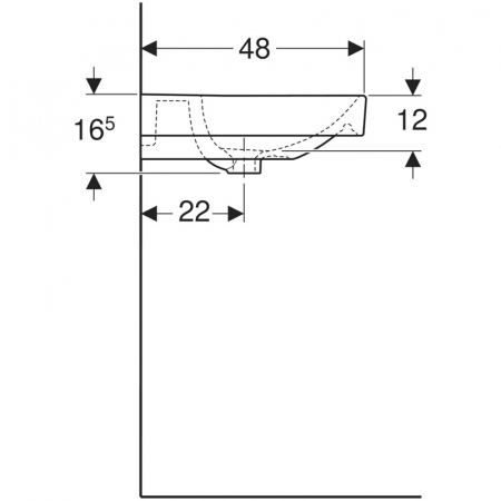 Lavoar baie suspendat alb 60 cm, dreptunghiular, Geberit Smyle Square [5]