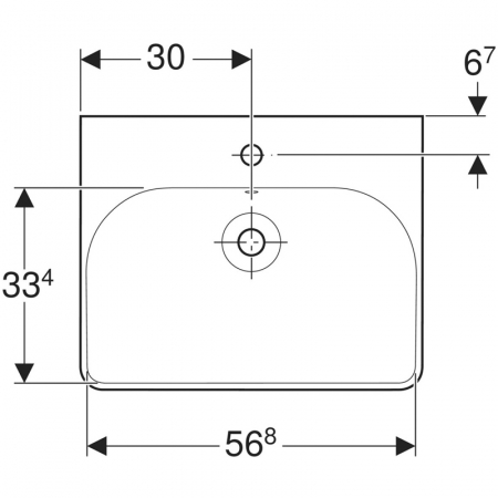 Lavoar baie suspendat alb 60 cm, dreptunghiular, Geberit Smyle Square [6]
