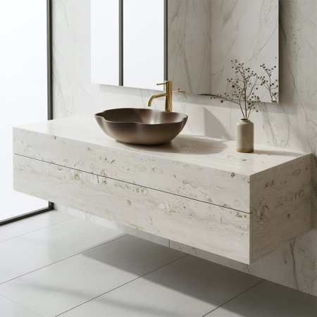 Lavoar baie 50x38 cm, asimetric, maro mat, Rea Pearl Ombre [5]