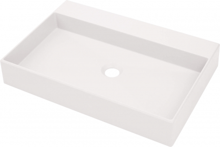 Chiuvete baie - Lavoar pe blat alb mat din compozit 60 cm, dreptunghiular, Deante Correo
