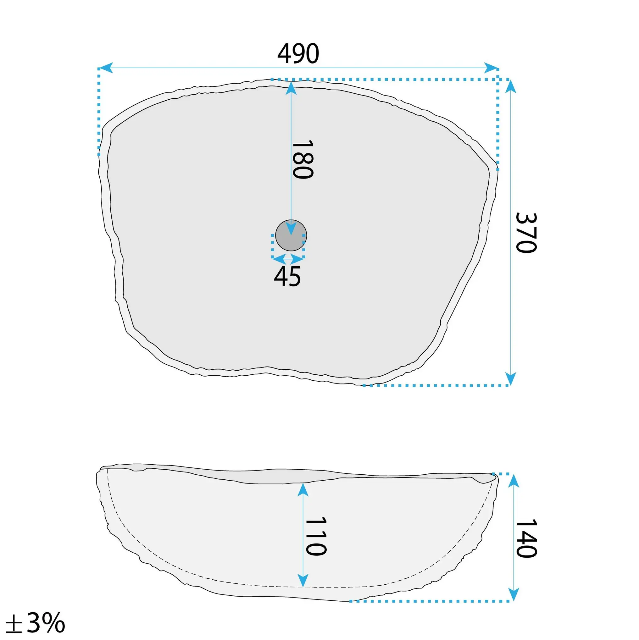 Lavoar baie cu monatre pe blat, imitiatie piatra, Rea Isla Marlo [5]