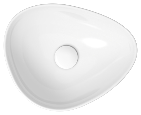 Lavoare baie - Lavoar baie cu montare pe blat 45 cm, alb lucios, asimetric, Cersanit Moduo