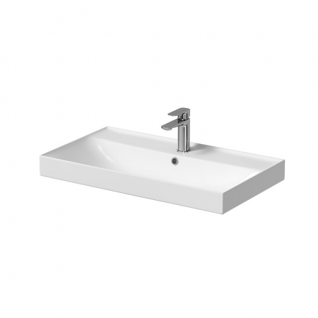 Chiuvete baie - Lavoar suspendat alb 80 cm, dreptunghiular, Cersanit Larga