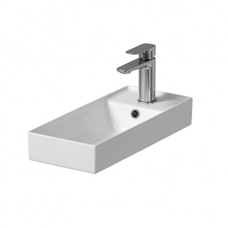 Baie - Lavoar suspendat alb 22 cm, dreptunghiular, Cersanit Larga
