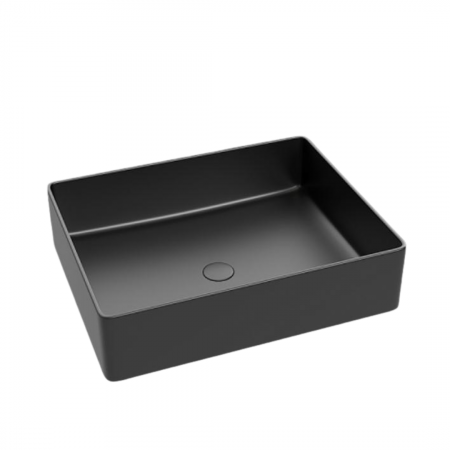 Lavoar baie dreptunghiular pe blat, negru mat, fara ventil, Foglia, Color [1]